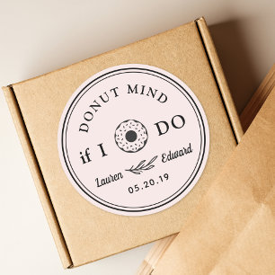Donut-Symbol Donut Mind If I Do Hochzeitsgunst Runder Aufkleber