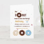 Donut-thematisches Kindergeburtstag-Party Einladung (Vorderseite)