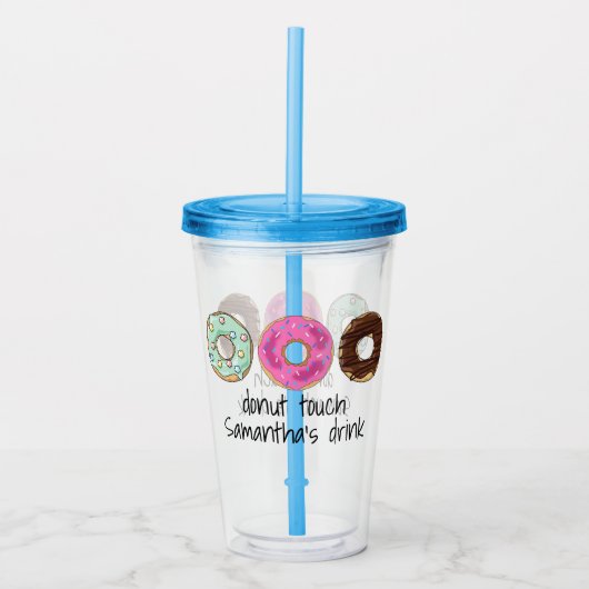 Donut Themed Acrylic Tumbler Acryltrinkbecher (Vorderseite)