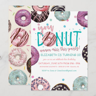 Donut Themed Birthday Einladung