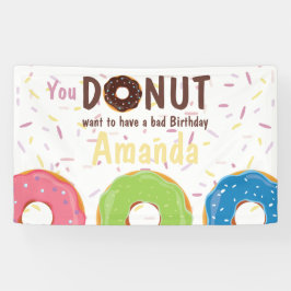 Donut themed Geburtstagsparty personalisiert Banner
