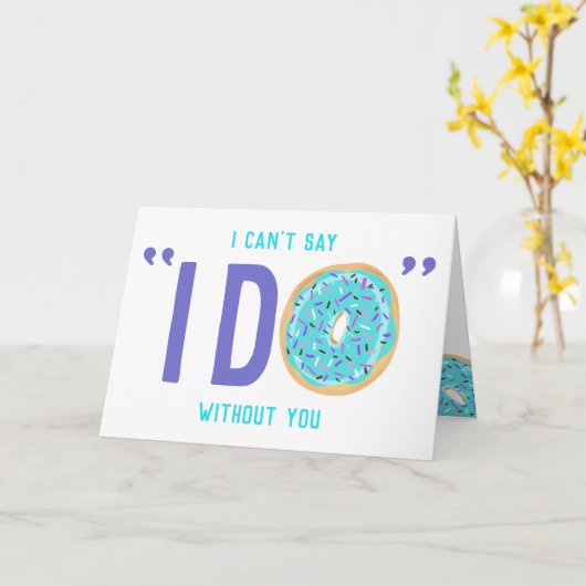 Donut Themed Werden Sie mein Vorschlag von Bridesm Karte (Gelbe Blume)