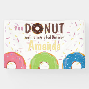 Donut-Themen-Geburtstagsfeier personalisiert Banner