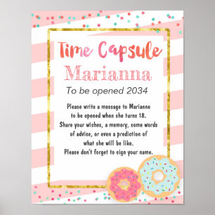 Donut Time Kapsel Erstes Geburtstagspopster Poster