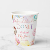 Donut Time Watercolor Babydusche. Pappbecher (Vorderseite)