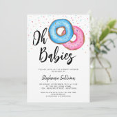 Donut Twins Baby Dusche Einladung (Stehend Vorderseite)