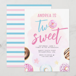 Donut Two Sweet 2. Geburtstag Einladung