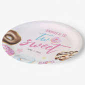 Donut Two Sweet Girl Pappteller (Schrägansicht)