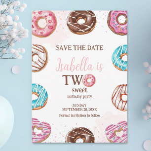Donut Two Sweet Girl Sprinkles 2. Geburtstag Save The Date