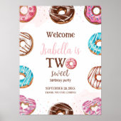 Donut Two Sweet Girl Sprinkles Poster Begrüßungsze (Vorne)