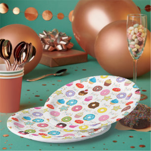 Donut und Cupcakes Pappteller
