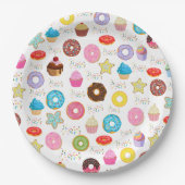 Donut und Cupcakes Pappteller (Vorderseite)