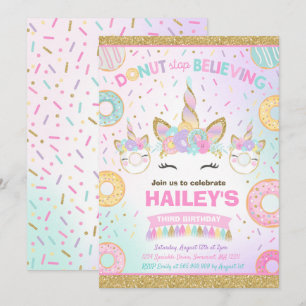 Donut Und Einhorn Einladung Donut Hör Auf Zu Zweif