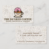 Donut und Kaffee-Cup-Cartoon Visitenkarte (Vorne/Hinten)