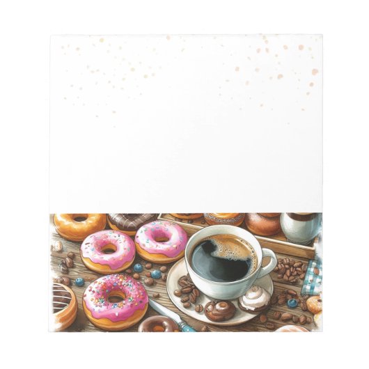 Donut- und Kaffezeit Notizblock (Vorderseite)