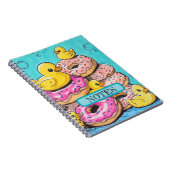 Donut und Rubber Ducks Illustrierte Spirale Notebo Notizblock (Rechte Seite)