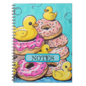Donut und Rubber Ducks Illustrierte Spirale Notebo Notizblock (Vorderseite)