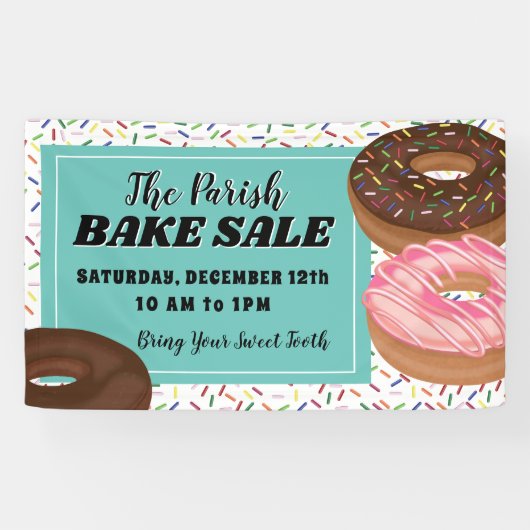 Donut und Sprinkles Bake Sale Banner (Horizontal)
