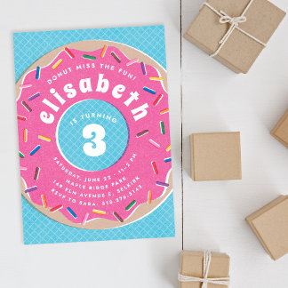 Donut und Sprinkles Geburtstagsparty Einladung