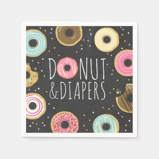 Donut und Windeln Papier Napkin Baby Sprinkle Serviette (Vorderseite)