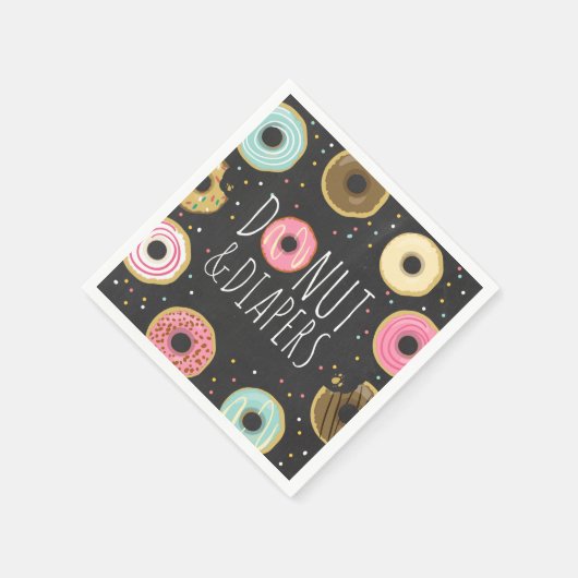 Donut und Windeln Papier Napkin Baby Sprinkle Serviette (Ecke)