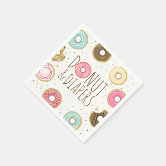 Donut und Windeln Papier Napkin Baby Sprinkle Serviette (Ecke)