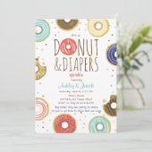 Donut und Windeln Sprinkle Einladung Coed Dusche (Stehend Vorderseite)
