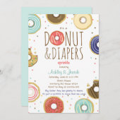 Donut und Windeln Sprinkle Einladung Coed Dusche (Vorne/Hinten)