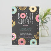 Donut und Windeln Sprinkle Einladung Coed Dusche (Stehend Vorderseite)