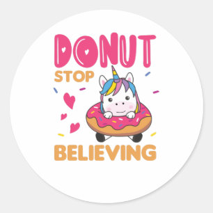 Donut Unicorn Pub Colorful Unicorns Donuts Runder Aufkleber