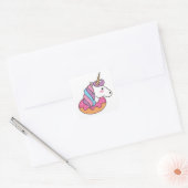 Donut unicorn quadratischer aufkleber (Umschlag)