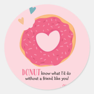 Donut Valentine Runder Aufkleber