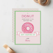 Donut Valentinstag Mini-Flachkarte Mitteilungskarte (Vorderseite/Rückseite Beispiel)