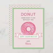 Donut Valentinstag Mini-Flachkarte Mitteilungskarte (Vorne/Hinten)