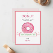 Donut Valentinstag Mini-Flachkarte Mitteilungskarte (Vorderseite/Rückseite Beispiel)
