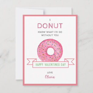 Donut Valentinstag Mini-Karte Mitteilungskarte