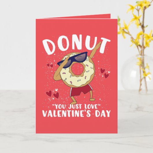 Donut Valentinstag Postcard Karte (Gelbe Blume)