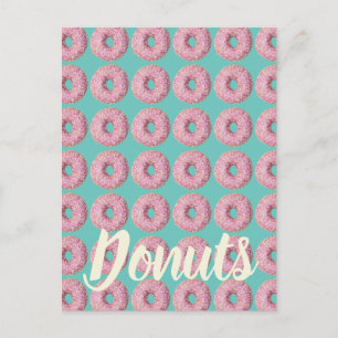 Donut Veganes Muster für Vegetarian Sweet Tooth Feiertagspostkarte