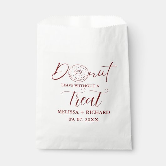 Donut verlass ohne eine Leckerei Hochzeit Donut Ge Geschenktütchen (Vorderseite)