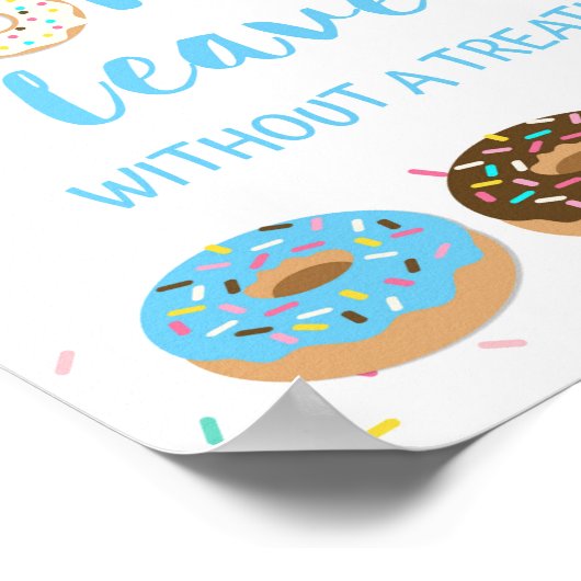 Donut Verlasse ohne Leckerei Blue Donut Duschzeich Poster (Ecke)