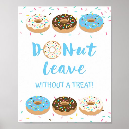 Donut Verlasse ohne Leckerei Blue Donut Duschzeich Poster (Vorne)