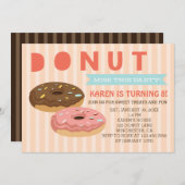 Donut verpassen dieses Party - Donuts Party Einlad Einladung (Vorne/Hinten)