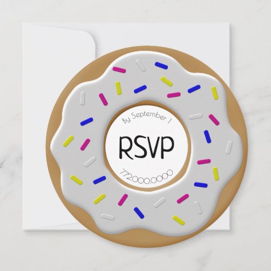 Donut verpassen dieses Party Geschlecht neutrale B Einladung (Rückseite)