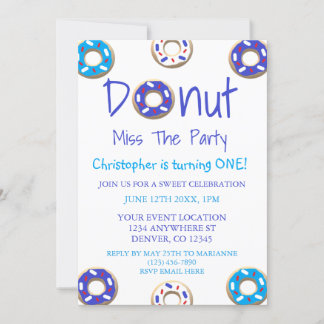 Donut verpasst das Party 1. Geburtstag Einladung