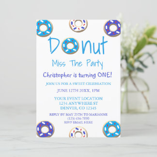 Donut verpasst das Party 1. Geburtstag Einladung