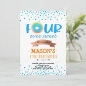 Donut VIURever Swey Boy Party Einladung (Stehend Vorderseite)