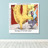 Donut Vs Police Funny Cartoon Canvas Print Leinwanddruck (Insitu (Holzboden))