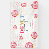 Donut wachsen auf Birthday Wasserfarbe Regenbogens Banner (Vertikal)