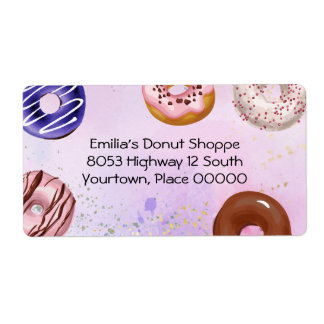 Donut Watercolor-Adressetikett