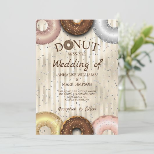 DONUT-WEDD-INVITATION EINLADUNG (Stehend Vorderseite)